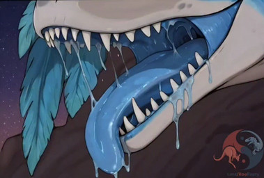 ambiguous_gender bodily_fluids drooling feral mouth_shot open_mouth saliva solo tongue tongue_out roorapty kyrie dinosaur dromaeosaurid human mammal reptile scalie theropod velociraptor animated