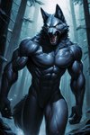 abs anthro athletic athletic_anthro athletic_male claws forest male muscular muscular_anthro muscular_male night nipples nude pecs plant snow solo tree unknown_director canid canine canis mammal were werecanid werecanine werewolf wolf hi_res