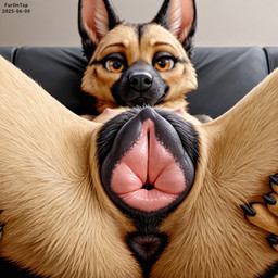 animal_genitalia animal_pussy anthro anus bedroom_eyes black_body black_fur breasts brown_body brown_eyes brown_fur canine_genitalia canine_pussy detailed_fur female fur furniture genitals looking_at_viewer lying mouth_closed multicolored_body multicolored_fur narrowed_eyes nipples nude on_back presenting pussy seductive small_breasts sofa solo spread_legs spreading two_tone_body two_tone_fur furontap canid canine canis domestic_dog german_shepherd herding_dog mammal pastoral_dog 1:1 2025 colored detailed