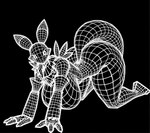 all_fours armwear big_breasts big_butt black_background breasts butt clothing curvy_figure female fur huge_breasts huge_butt nude nude_female simple_background solo tail thick_thighs tuft under_boob wide_hips anonymous_director digimon canid canine digimon_(species) digital_creature mammal renamon black_and_white hi_res monochrome