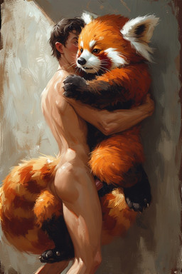 against_surface against_wall anal anal_penetration andromorph anthro brown_body brown_fur day duo erection female fur genitals hair holding_partner human_on_anthro human_penetrating humanoid_genitalia humanoid_penis intersex intersex/male interspecies light male male/female male/male male_penetrating markings multicolored_body nude orange_body orange_fur penetration penile penis pussy sex spread_legs spreading standing standing_sex vaginal vaginal_penetration white_body white_fur extravirginweaseloil ailurid human humanoid mammal red_panda ursid ursine hi_res