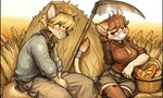 anthro dog_boy female male rule63 oswaldpohyl fuga_melodies_of_steel kyle_bavaoris malt_marzipan felid feline mammal hi_res
