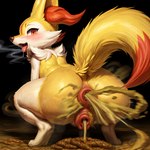 anatomically_correct anatomically_correct_anus anatomically_correct_genitalia anatomically_correct_pussy anthro anus bodily_fluids braixen crouching fart fart_fetish feces female fur gaping gaping_anus gaping_pussy generation_6_pokemon genitals looking_at_viewer pokemon_(species) pussy rear_view saliva scat solo spread_legs spreading steaming_saliva tongue tongue_out