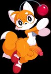 anthro balls fur genitals looking_at_viewer male orange_body penis plushie solo tuft white_body white_fur twinkaton sega sonic_the_hedgehog_(series) tails_doll canid canine fox mammal hi_res