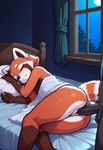 anthro balls bed bedroom duo eyes_closed female from_behind_position fur furniture genitals inside laying lying male male/female male_penetrating markings moon night nude on_bed on_side orange_body orange_fur paws penetration penis pussy sex sleep_sex sleeping solo_focus vaginal vaginal_penetration window vtaviscratch ailurid mammal red_panda hi_res