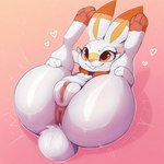anthro anus butt female fur genitals looking_at_viewer presenting pussy short_tail solo white_body white_fur twinkaton nintendo pokemon generation_8_pokemon lagomorph leporid mammal pokemon_(species) rabbit scorbunny
