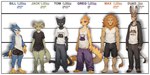 anthro bill_(nonimousmate) black_body black_fur blue_body blue_feathers chart duke_(nonimousmate) feathers fur green_body green_scales greg_(nonimousmate) group height_chart male max_(nonimousmate) orange_body orange_fur scales size_difference standing tan_body tan_fur yellow_body yellow_scales nonimousmate jack_the_kobold tom_the_cat asinus avian domestic_cat donkey equid equine felid feline felis gecko kobold lion lizard mammal pantherine reptile scalie hi_res