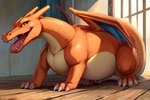 all_fours ambiguous_gender belly_bulge feral inside looking_at_viewer open_mouth pokemon solo solo_focus tongue tongue_out vore vore_belly wings person111102 charizard dragon generation_1_pokemon pokemon_(species) scalie