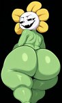 anthro big_butt black_background butt looking_back male simple_background solo standing wide_hips dcx32 undertale undertale_(series) flowey_the_flower hi_res tagme