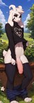 anthro big_penis clothing foreskin genitals goth legwear looking_at_viewer male penis piercing seductive solo thigh_highs undertale undressing purplesimp asriel_dreemurr bovid caprine goat mammal absurd_res hi_res