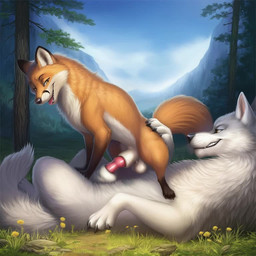 animal_genitalia animal_penis balls canine_genitalia canine_penis claws dominant duo feral fully_sheathed genitals grass hand_on_butt knot looking_at_another looking_at_partner looking_back looking_pleasured lying lying_on_ground male male/male on_back open_mouth outside paws penetration penis plant sheath sheath_penetration sheath_play sheathed_while_penetrated size_difference small_dom_big_sub submissive toe_claws tongue tree firewolf890 canid canine canis fox mammal wolf animated short_playtime webm