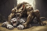 anal anal_penetration anthro duo forced front_view male male/male penetration rape sex hyperion felid feline gnoll hyaenid mammal