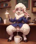 anthro bodily_fluids bottomless bottomless_female clothed clothing female genital_fluids genitals humanoid_genitalia humanoid_pussy peeing pissing pussy solo urine urine_stream watersports zootopia director_lerrmot dawn_bellwether bovid caprine mammal sheep hi_res