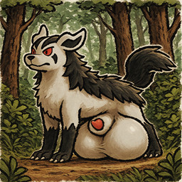 animal_genitalia balls big_balls feral forest genitals huge_balls hyper hyper_balls hyper_genitalia male penis penis_tip plant sheath solo tree thedavid nintendo pokemon generation_3_pokemon mightyena pokemon_(species) hi_res