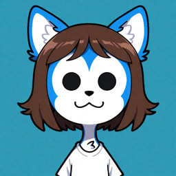 anthro beady_eyes brown_hair clothing fluffy_ears frosting.ai hair happy male nose shirt simple_background solo topwear renz rennii_(renz) border_collie canid canine canis collie domestic_dog herding_dog mammal pastoral_dog sheepdog