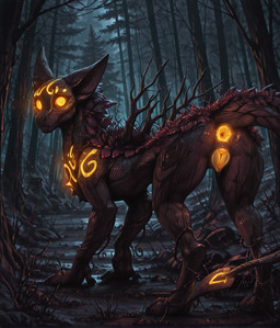 all_fours animal_genitalia animal_pussy anus black_body branch canine_genitalia canine_pussy claws female feral forest forest_background forest_path genitals glowing glowing_anus glowing_eyes glowing_genitalia glowing_markings glowing_pussy leaf leaves_on_body looking_at_viewer looking_back looking_back_at_viewer markings mouthless nature nature_background night noseless plant pussy rear_view solo tail tree tree_root vines yellow_eyes yellow_markings lolingtons77 scp_foundation scp-860-2 elemental_creature flora_fauna mammal monster hi_res