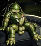 4_balls alien anthro armor balls claws erection genitals hi_res krogan male mass_effect multi_balls multi_genitalia nikol-ai penis scales scalie solo solo_focus space toony vein veiny_penis