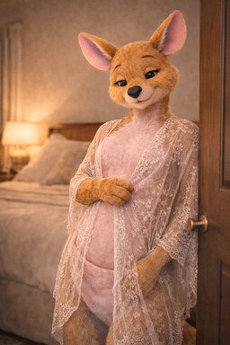 anthro breasts clothing featureless_breasts featureless_crotch female plushie pouch_(marsupial) realistic realistic_lighting shawl solo translucent thevieled winnie_the_pooh_(franchise) kanga animate_inanimate kangaroo living_plushie macropod mammal marsupial hi_res