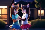 aiko aisha anthro bottomwear cervid clothing cub duo female female/female mammal night shirt sibling sister skirt topwear venison venisoncreampie young