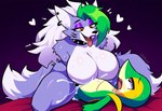 <3 anthro big_breasts blush bodily_fluids breast_squish breasts collar cum cum_inside duo ear_piercing ear_ring fangs female female_penetrated five_nights_at_freddy's from_front_position fur genital_fluids green_hair hair huge_breasts larger_female lipstick looking_at_another looking_pleasured makeup male male/female male_penetrating male_penetrating_female markings nintendo on_bottom on_top open_mouth penetration piercing pokemon purple_body purple_fur ring_piercing scottgames sex simple_background size_difference spiked_collar spikes squish sweat sweatdrop teeth thick_thighs tongue tongue_out white_body white_fur white_hair yellow_eyes hellsonger roxanne_wolf_(fnaf) canid canine canis generation_5_pokemon mammal pokemon_(species) snivy wolf digital_media_(artwork)