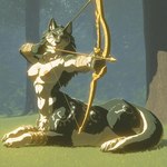 5_fingers abs areola arm_markings arrow_(weapon) black_nose bow_(weapon) breasts claws countershade_torso countershading crossgender digitigrade ear_piercing ear_ring feet female finger_claws fingers forest fur grass green_body green_fur grey_body grey_fur holding_object holding_weapon inner_ear_fluff jewelry light looking_at_viewer lying markings mtf_crossgender multicolored_body multicolored_fur muscular muscular_female muscular_taur nature navel nipples nude nude_female on_grass on_side one_eye_closed outside piercing plant quadruped ranged_weapon ring_piercing shadow smile solo sunlight tail toe_claws toes tree tuft two_tone_body two_tone_fur weapon white_body white_fur unknown_director breath_of_the_wild link_(wolf_form) canid canid_taur canine canine_taur canis mammal mammal_taur taur wolf hi_res