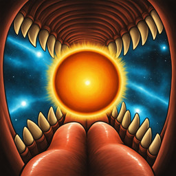 ambiguous_gender fangs macro object_vore planet_vore reverse_mouth_shot solo space sun tongue vore thedavid hi_res