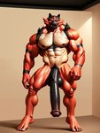 animal_genitalia animal_penis anthro big_penis equine_genitalia equine_penis feet genitals huge_penis hyper hyper_genitalia hyper_penis male muscular muscular_male penis pokemon solo domestic_cat felid feline felis generation_7_pokemon incineroar mammal pokemon_(species)