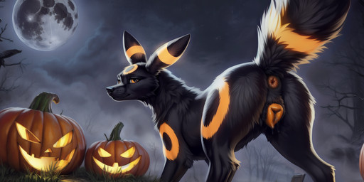 anatomically_correct anatomically_correct_genitalia animal_genitalia animal_pussy anus bodily_fluids butt canine_genitalia canine_pussy detailed_background female feral fog full_moon furryrock_(model) genital_fluids genitals grass jack-o'-lantern looking_at_viewer looking_back looking_back_at_viewer moon night plant presenting presenting_hindquarters pussy pussy_juice raised_tail solo tree firewolf890 nintendo pokemon canid canine eeveelution generation_2_pokemon mammal pokemon_(species) umbreon absurd_res hi_res widescreen