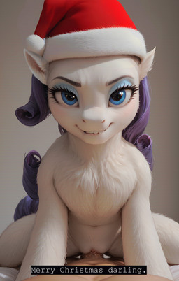 anthro aroused bite biting_lip blue_eyes christmas_clothing christmas_headwear clothing cowgirl_position duo female feral first_person_view from_front_position genitals hat headgear headwear looking_at_viewer looking_pleasured male male/female on_bottom on_top penetration penis santa_hat sex tail teeth ilovekrystal friendship_is_magic my_little_pony rarity_(mlp) equid equine horse human mammal pony absurd_res hi_res