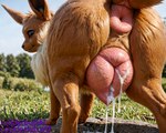 animal_genitalia animal_pussy anus big_anus big_pussy bodily_fluids brown_body brown_eyes brown_fur butt canine_genitalia canine_pussy cum cum_in_pussy cum_inside female feral fur genital_fluids genitals huge_anus hyper hyper_anus hyper_genitalia hyper_pussy looking_at_viewer looking_back looking_back_at_viewer photorealism photorealistic pink_anus pink_pussy presenting presenting_hindquarters presenting_pussy pussy quadruped raised_tail solo rudderbuttai(director) nintendo pokemon eevee generation_1_pokemon pokemon_(species) hi_res