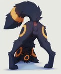 airusu animal_genitalia anus ass_up balls canid canine eeveelution feral fully_sheathed generation_2_pokemon genitals leaning leaning_forward looking_at_viewer looking_through looking_through_legs male mammal pokemon_(species) presenting presenting_anus raised_tail sheath solo umbreon