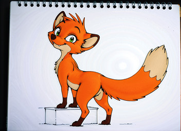 back drawing female feral fur green_eyes orange_body orange_fur solo standing nnam_si3 rita_(jungledyret) canid canine fox mammal invalid_tag hi_res painting_(artwork) traditional_media_(artwork) watercolor_(artwork)