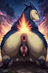 animal_genitalia animal_pussy anus blush female feral fire flaming_tail fluffy genitals pokemon puffy_anus pussy solo typhlosionvoid generation_2_pokemon pokemon_(species) typhlosion