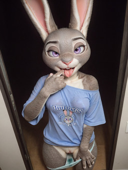 anthro baggy_clothing begging blue_clothing blue_shirt blue_topwear bodily_fluids breasts buckteeth clothed clothing disney female finger_in_mouth fur genital_fluids genitals grey_body grey_fur inviting_to_sex night off-shoulder_shirt panties panties_down partially_clothed purple_eyes pussy pussy_juice pussy_juice_string seductive shirt small_breasts solo teeth tongue tongue_out topwear underwear underwear_down view_from_above wet wet_clothing wet_panties wet_shirt wet_topwear wet_underwear white_body white_fur nealime zootopia judy_hopps lagomorph leporid mammal rabbit hi_res
