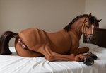 animal_genitalia animal_pussy bed brown_body equine_pussy female feral furniture genitals hooves looking_at_viewer looking_pleasured lying lying_on_bed on_bed pink_pussy pussy solo mare_fan_ultimate equid equine mammal attempted_signature hi_res