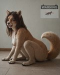 after_transformation anthro female feral fur furry_breasts mid_transformation on_all_fours orange_body orange_fur paws quadruped raised_tail realistic realistic_fur solo transformation spichtf canid canine fox mammal absurd_res hi_res