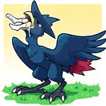 claws head_first predator/prey talons vore wings avian bird corvid corvus_(genus) crow generation_2_pokemon human mammal murkrow oscine passerine pokemon_(species)