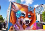 anthro canid canine female fox hybrid mammal mural solo yiffye18