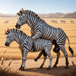 anal anal_penetration animal_genitalia animal_penis balls big_balls big_penis black_penis black_stripes bodily_fluids duo equine_penis feral feral_on_feral feral_penetrated feral_penetrating feral_penetrating_feral field from_behind_position fur genital_fluids genitals green_eyes hooved_feet hooves leaking_precum male male/male mounting multicolored_body outside penetration penis precum sex smile striped_body stripes teeth teeth_showing wheat_field white_body white_fur gertgrg equid equine mammal zebra hi_res