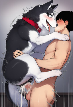 bestiality bodily_fluids carrying_another carrying_partner cum cum_in_pussy cum_inside duo female feral genital_fluids human_on_feral interspecies male male/female crona967 canid canine canis domestic_dog human mammal hi_res