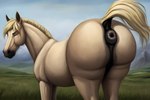 anthro anus big_butt butt equid equine feral field hi_res horse male mammal mountains ohhthatsnicee puffy_anus solo