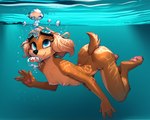 air_bubble anthro athletic athletic_female breasts bubble casual_nudity diving eyewear female goggles mostly_nude nipples small_breasts smile solo swimming underwater underwater_view water anonymous_director trixie_(jay_naylor) canid canine canis domestic_dog mammal hi_res