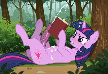 animal_genitalia animal_penis annoyed balls big_penis blush bodily_fluids book cum cum_in_hair cum_on_body ejaculation equine_genitalia equine_penis feral forest forest_background forest_path genital_fluids genitals gynomorph hair holding_book holding_object horn intersex lying nature nature_background nude on_back penis plant purple_body solo tree boxen549 friendship_is_magic my_little_pony twilight_sparkle_(mlp) equid equine horse mammal pony unicorn