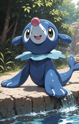 ambiguous_gender big_eyes big_nose black_eyes blue_body cliff day flippers frilly grass open_mouth open_smile outside pink_nose plant rock_path smile solo tree water wet wet_body whiskers yiff_ai_(director) nintendo pokemon generation_7_pokemon mammal marine pinniped pokemon_(species) popplio absurd_res hi_res