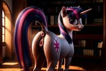 absurd_res animal_genitalia animal_pussy bodily_fluids equid equine equine_anus equine_genitalia equine_pussy female female_focus feral genital_fluids genitals hasbro hi_res horse jelloponies mammal my_little_pony pony pussy raised_tail rear_view solo solo_focus teats twilight_sparkle_(mlp)