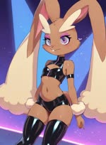 anthro female solo director_titan_uranus nintendo pokemon generation_4_pokemon lopunny pokemon_(species) animated webm