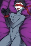 anthro arms_tied bdsm beak blindfold bondage bound feathers fur male nude solo tail tail_feathers gdr helluva_boss stolas_(helluva_boss) avian bird 2025 colored hi_res