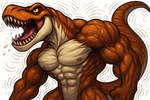 abs anthro athletic athletic_anthro athletic_male biceps big_muscles bodily_fluids forced forced_transformation growth male muscle_growth muscular muscular_anthro muscular_arms muscular_male mutation nipples nude open_mouth pecs ripped_muscles saliva screaming solo species_transformation standing tail teeth transformation triceps veiny_biceps veiny_muscles birdovo dinosaur hybrid reptile scalie theropod tyrannosaurid tyrannosaurus