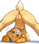 accessory all_fours anus areola arm_support ass_up bell bent_over black_nose blonde_hair blush breasts butt casual_nudity crotch_tuft dipstick_tail female fur genitals grin hair hanging_breasts happy head_down_ass_up innie_pussy looking_at_viewer looking_back looking_back_at_viewer looking_through looking_through_legs markings navel nipples nude nude_female pink_nipples presenting presenting_anus presenting_hindquarters presenting_pussy pubes pussy rear_view seductive shadow simple_background small_breasts smile smiling_at_viewer solo spread_legs spreading tail tail_markings teeth tuft upside_down white_background yellow_body yellow_fur unknown_director animal_crossing nintendo isabelle_(animal_crossing) canid canine canis domestic_dog mammal shih_tzu toy_dog hi_res shaded