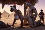 anthro anthro_on_anthro anthro_penetrated anthro_penetrating anthro_penetrating_anthro back_muscles balls big_ears big_penis breasts butt desert detailed_background duo erect_nipples female female_penetrated from_front_position genitals male male/female male_penetrating male_penetrating_female muscular muscular_anthro muscular_female muscular_male nipples on_all_fours paws pecs penetration penis pussy sand_dune sex triceps vaginal vaginal_penetration vein veiny_penis hellapoc domestic_cat felid feline felis mammal siamese